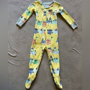 The Beaufort Bonnet Company Yellow Train Print Footie